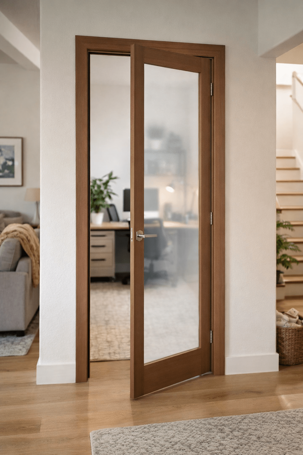 1 Lite Timber And Glass Internal Door - Meranti