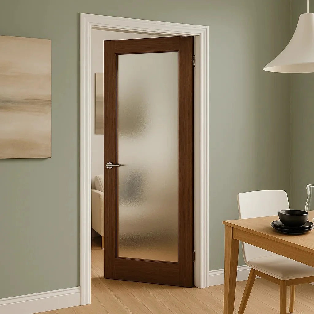 1 Lite Timber And Glass Internal Door -  Meranti