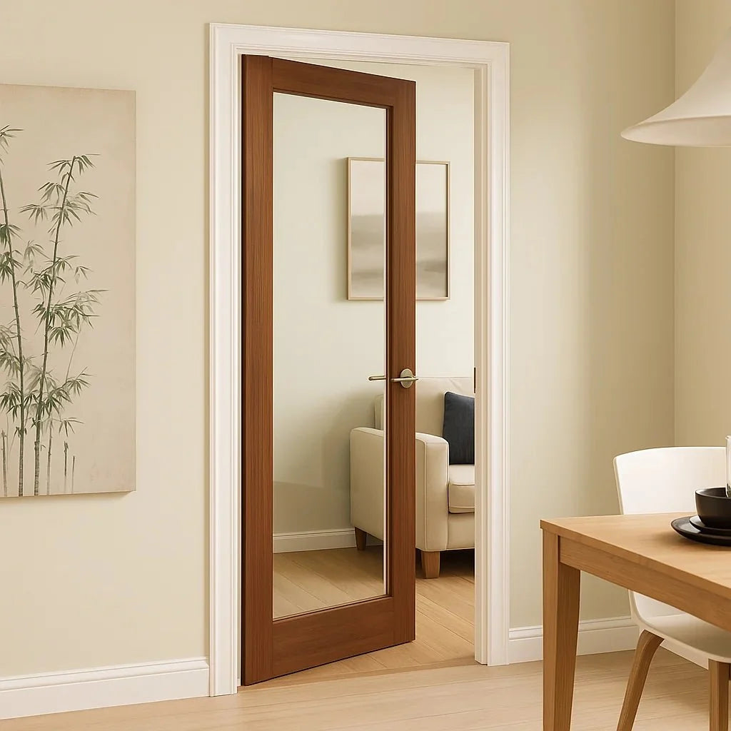 1 Lite Timber And Glass Internal Door -  Meranti