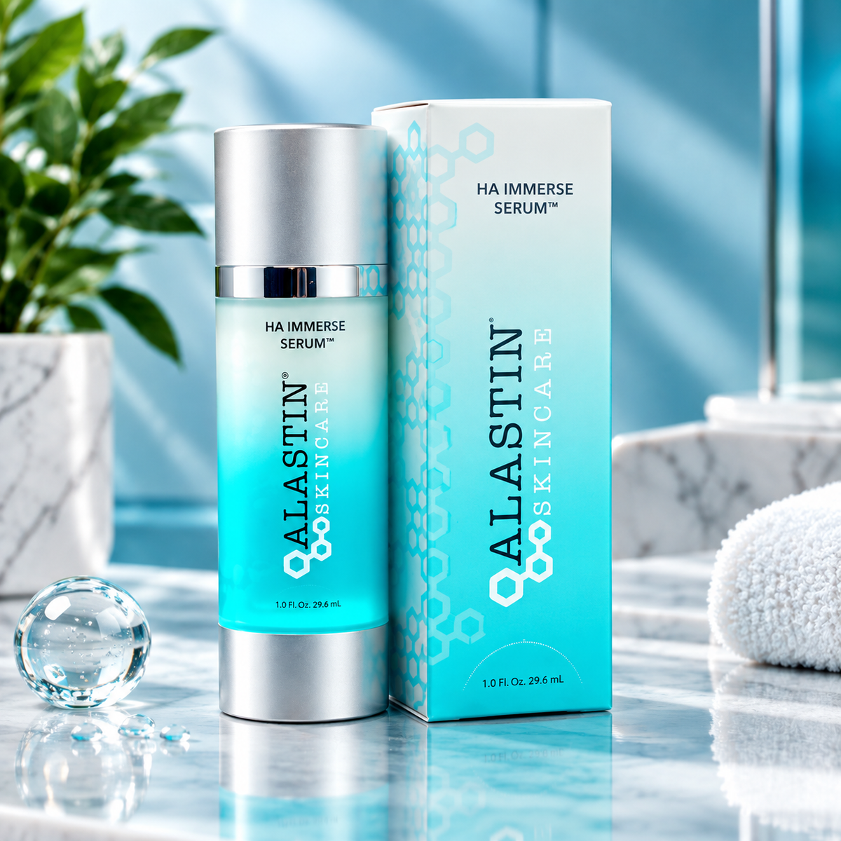 ALASTIN HA IMMERSE Serum Hyaluronic Acid Hydrating Facial Serum 1 oz 29.6 mL with box